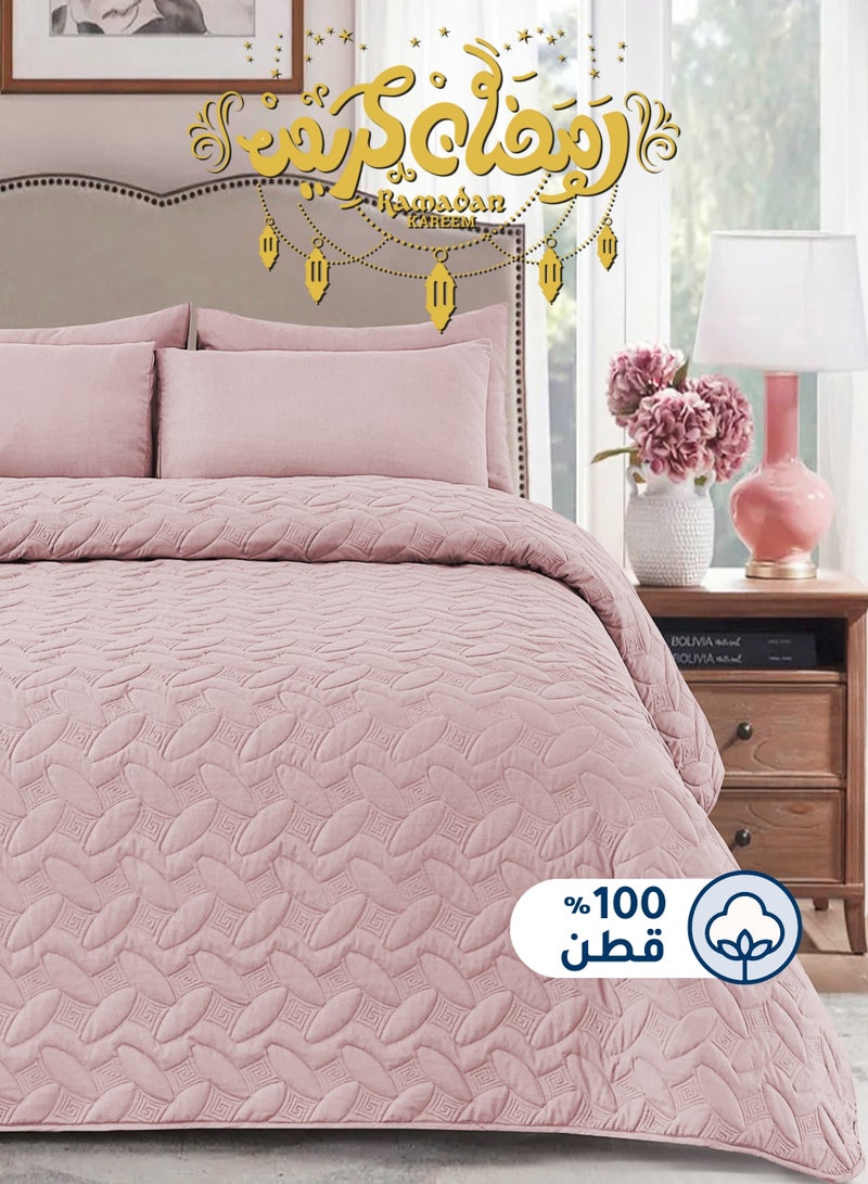 سيد المنسوجات المنزلية مفرش مضغوط مفرد من قطن، يناسب سرير بحجم 120 × 200 سم، 3 قطع، سلسلة إلميرا - Image 1